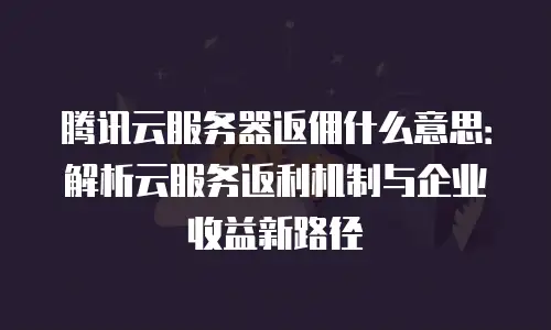 腾讯云服务器返佣什么意思：解析云服务返利机制与企业收益新路径