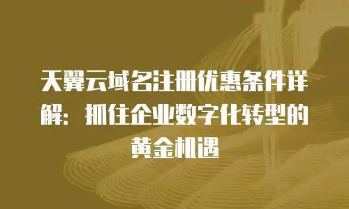 天翼云域名注册优惠条件详解：抓住企业数字化转型的黄金机遇