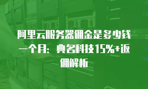 阿里云服务器佣金是多少钱一个月：典名科技15%+返佣解析
