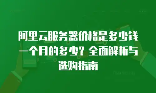 阿里云服务器价格是多少钱一个月的多少？全面解析与选购指南
