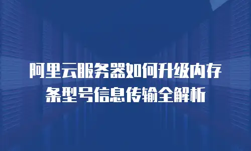 阿里云服务器如何升级内存条型号信息传输全解析