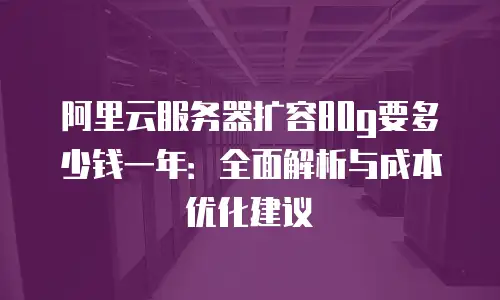 阿里云服务器扩容80g要多少钱一年：全面解析与成本优化建议