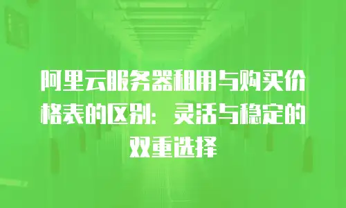阿里云服务器租用与购买价格表的区别：灵活与稳定的双重选择