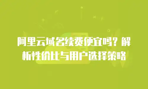 阿里云域名续费便宜吗？解析性价比与用户选择策略