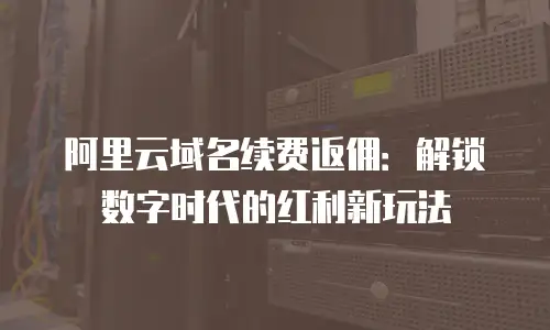 阿里云域名续费返佣：解锁数字时代的红利新玩法