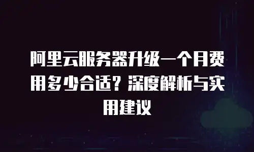 阿里云服务器升级一个月费用多少合适？深度解析与实用建议