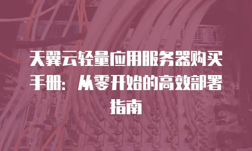 天翼云轻量应用服务器购买手册：从零开始的高效部署指南