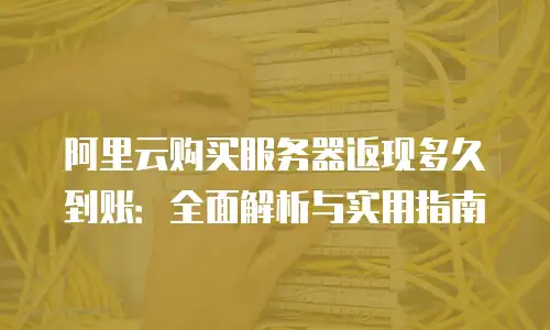 阿里云购买服务器返现多久到账：全面解析与实用指南
