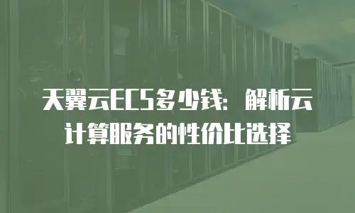 天翼云ECS多少钱：解析云计算服务的性价比选择