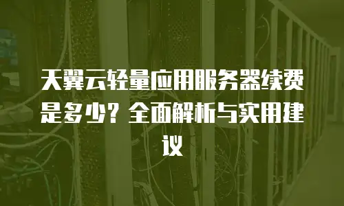 天翼云轻量应用服务器续费是多少？全面解析与实用建议