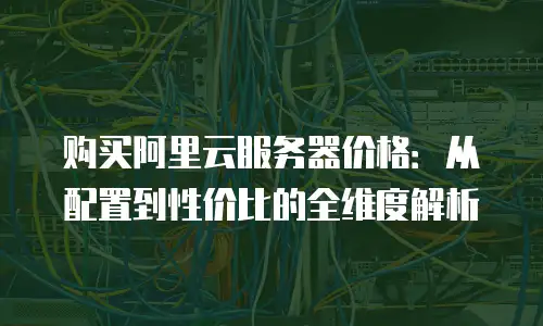 购买阿里云服务器价格：从配置到性价比的全维度解析