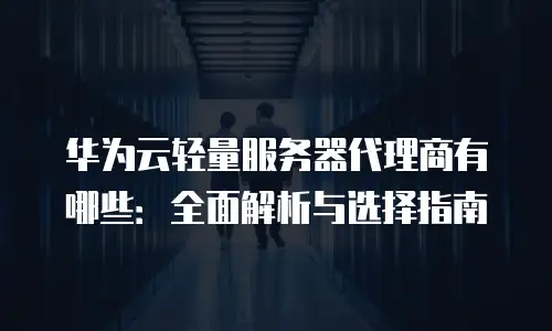 华为云轻量服务器代理商有哪些：全面解析与选择指南