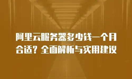 阿里云服务器多少钱一个月合适？全面解析与实用建议