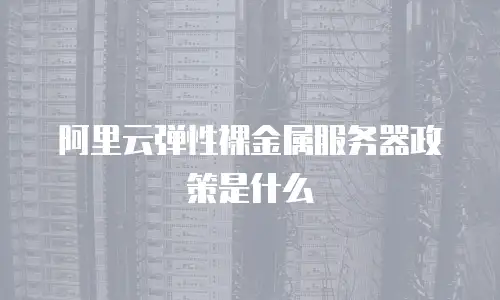 阿里云弹性裸金属服务器政策是什么