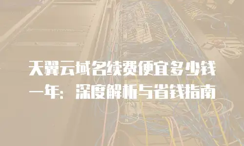天翼云域名续费便宜多少钱一年：深度解析与省钱指南