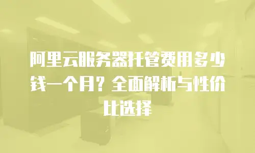 阿里云服务器托管费用多少钱一个月？全面解析与性价比选择