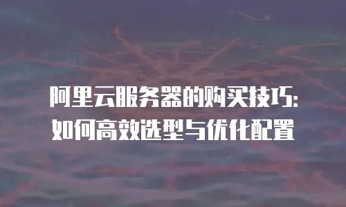 阿里云服务器的购买技巧：如何高效选型与优化配置