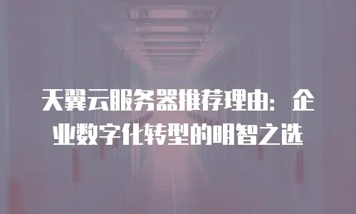 天翼云服务器推荐理由：企业数字化转型的明智之选