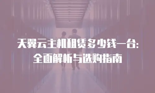 天翼云主机租赁多少钱一台：全面解析与选购指南
