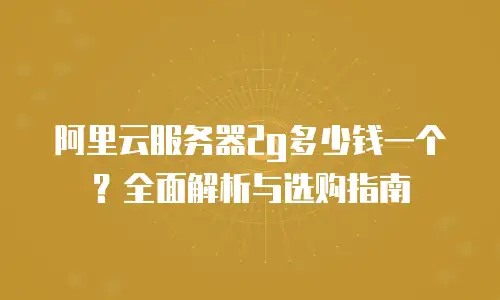 阿里云服务器2g多少钱一个？全面解析与选购指南