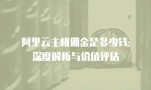 阿里云主机佣金是多少钱：深度解析与价值评估