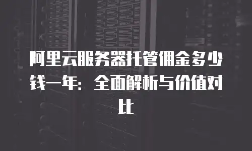 阿里云服务器托管佣金多少钱一年：全面解析与价值对比