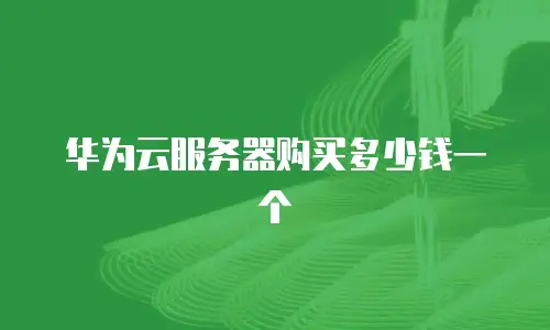 华为云服务器购买多少钱一个