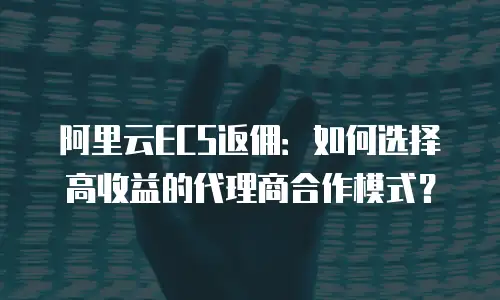 阿里云ECS返佣：如何选择高收益的代理商合作模式？