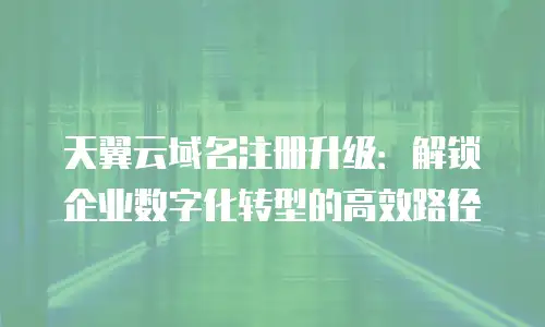 天翼云域名注册升级：解锁企业数字化转型的高效路径