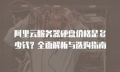阿里云服务器硬盘价格是多少钱？全面解析与选购指南