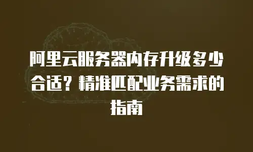 阿里云服务器内存升级多少合适？精准匹配业务需求的指南