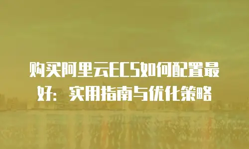 购买阿里云ECS如何配置最好：实用指南与优化策略