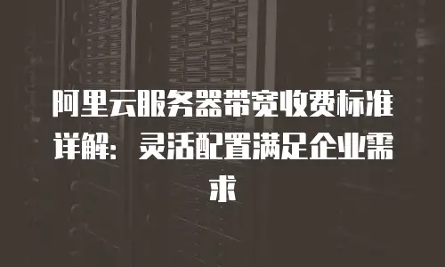 阿里云服务器带宽收费标准详解：灵活配置满足企业需求