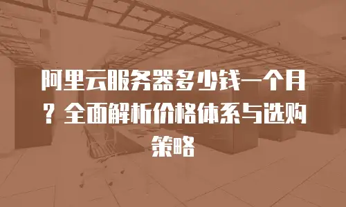 阿里云服务器多少钱一个月？全面解析价格体系与选购策略