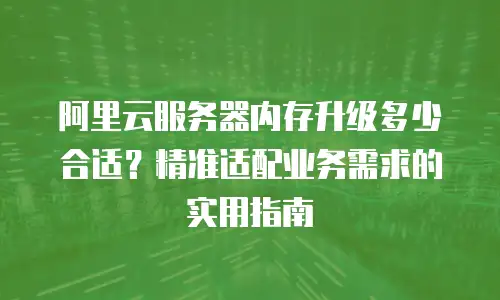 阿里云服务器内存升级多少合适？精准适配业务需求的实用指南