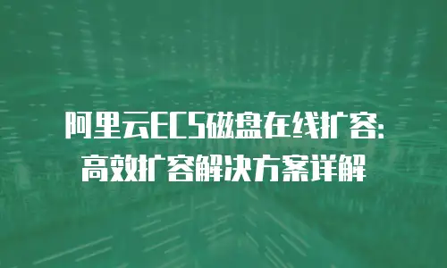阿里云ECS磁盘在线扩容：高效扩容解决方案详解