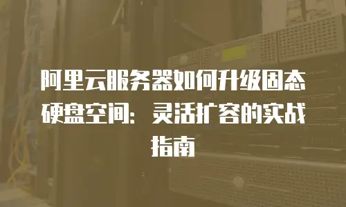 阿里云服务器如何升级固态硬盘空间：灵活扩容的实战指南