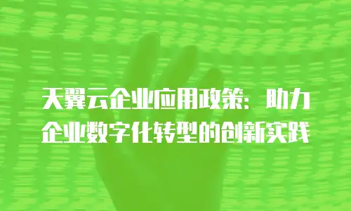 天翼云企业应用政策：助力企业数字化转型的创新实践