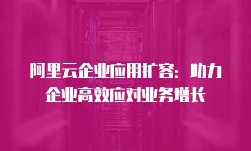 阿里云企业应用扩容：助力企业高效应对业务增长
