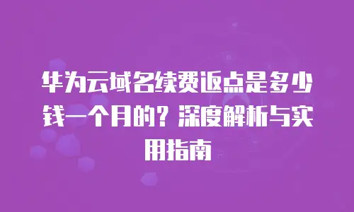 华为云域名续费返点是多少钱一个月的？深度解析与实用指南