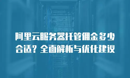 阿里云服务器托管佣金多少合适？全面解析与优化建议