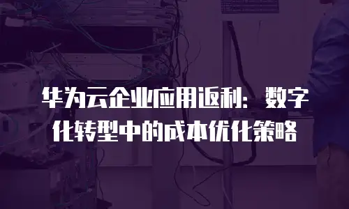 华为云企业应用返利：数字化转型中的成本优化策略