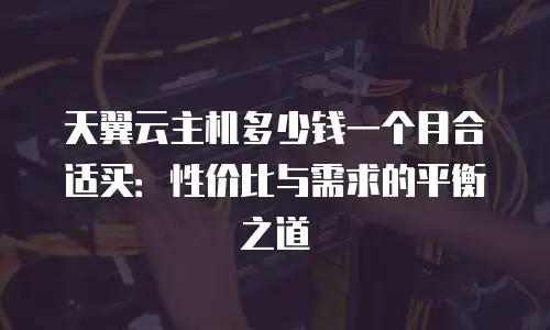 天翼云主机多少钱一个月合适买：性价比与需求的平衡之道