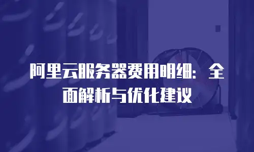 阿里云服务器费用明细：全面解析与优化建议