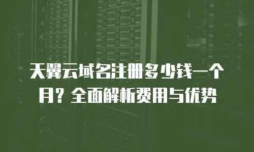 天翼云域名注册多少钱一个月？全面解析费用与优势