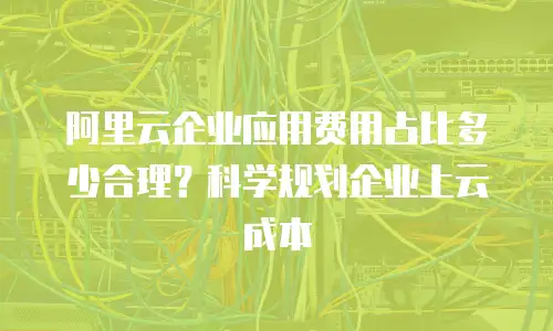 阿里云企业应用费用占比多少合理？科学规划企业上云成本