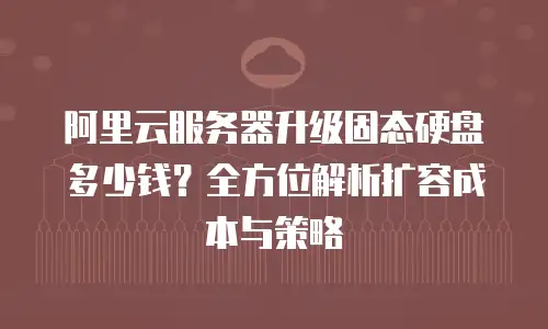 阿里云服务器升级固态硬盘多少钱？全方位解析扩容成本与策略