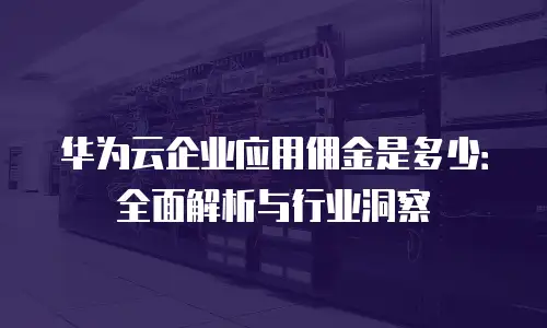 华为云企业应用佣金是多少：全面解析与行业洞察