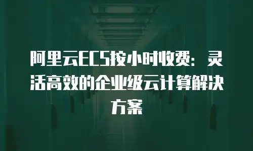 阿里云ECS按小时收费：灵活高效的企业级云计算解决方案