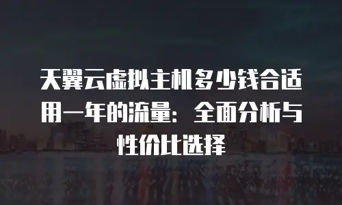 天翼云虚拟主机多少钱合适用一年的流量：全面分析与性价比选择